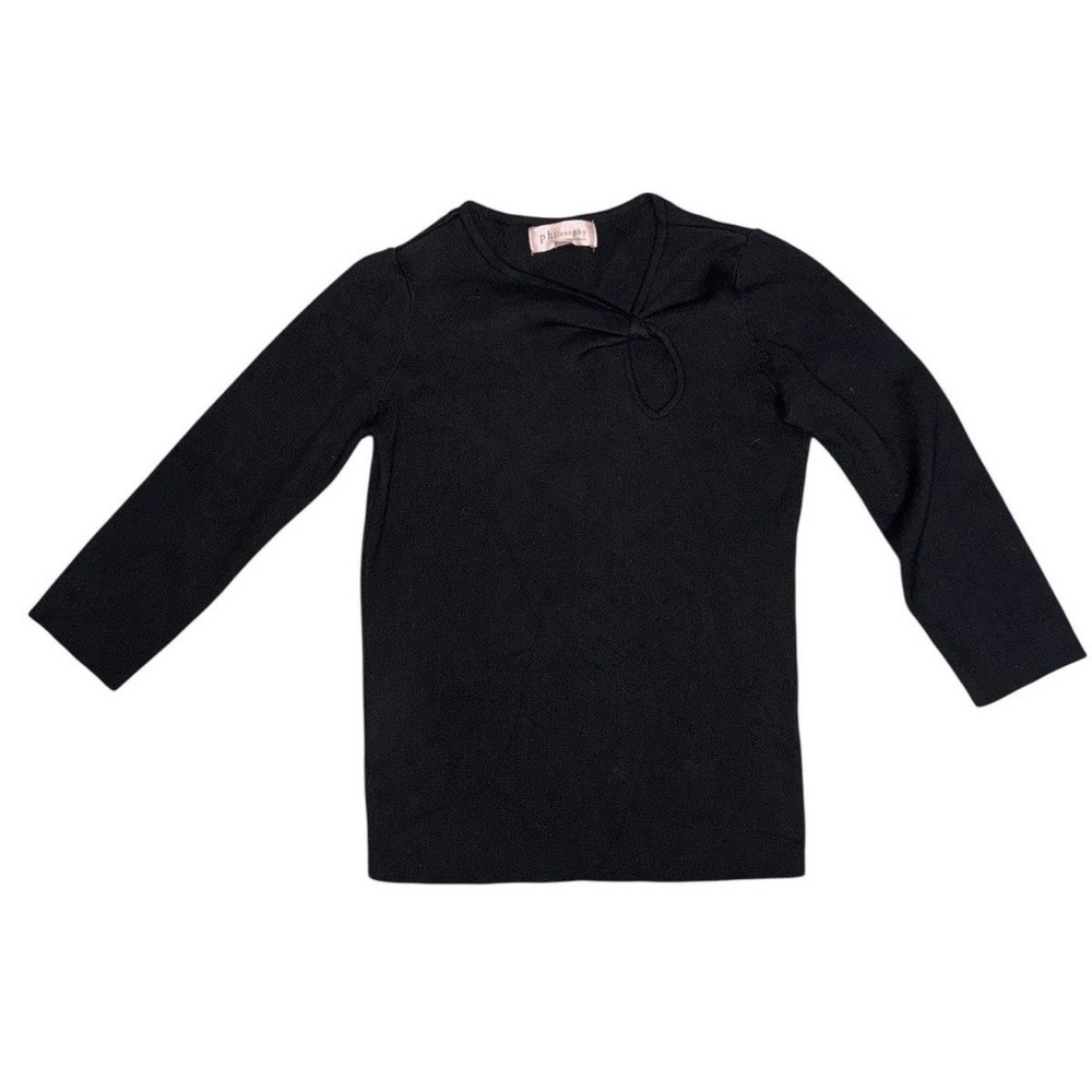 Philosophy Republic Clothing XS — Keyhole Twist Black Knit Top